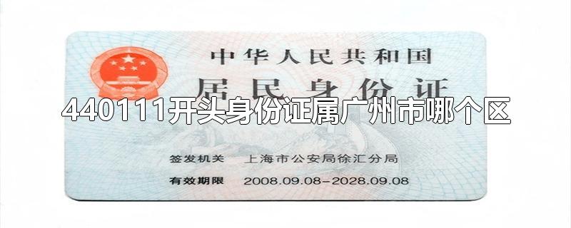 440111开头身份证属广州市哪个区